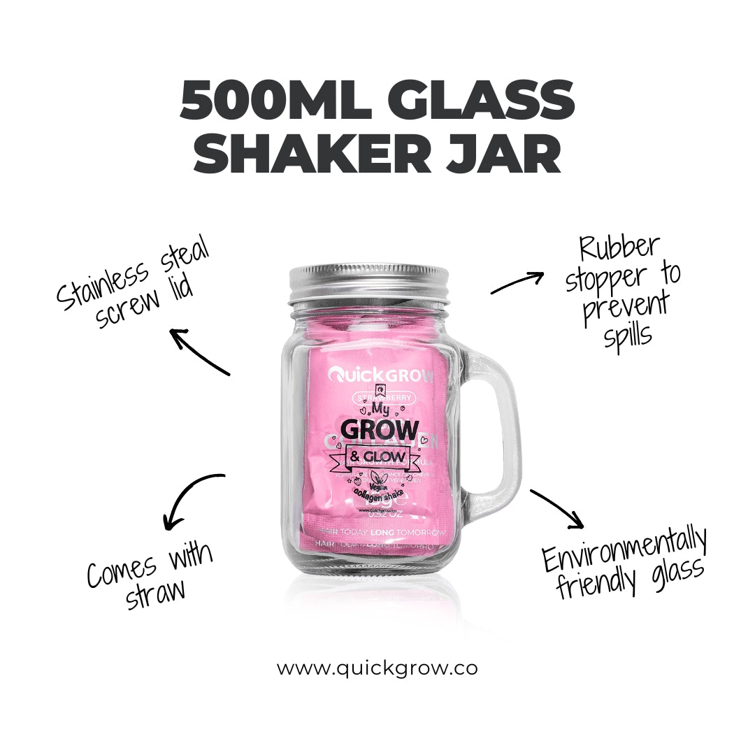 Glass Smoothie Jar (Strawberry)